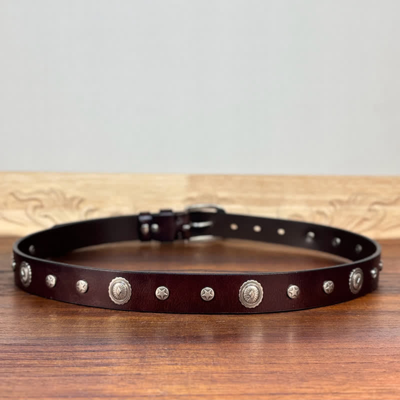 Cintura in pelle con borchie punk rock heavy metal Rvet