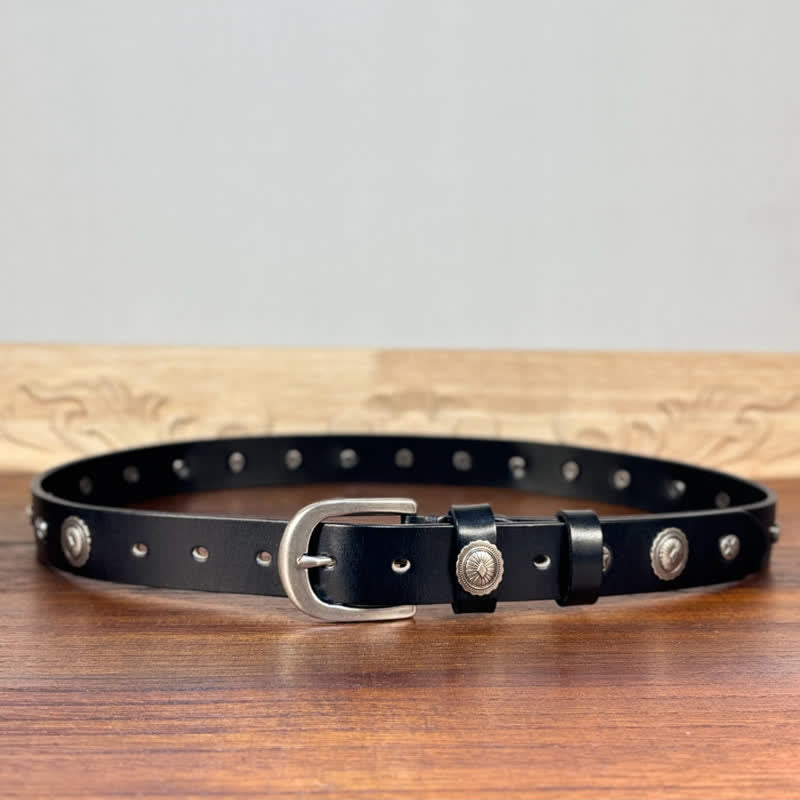 Cintura in pelle con borchie punk rock heavy metal Rvet