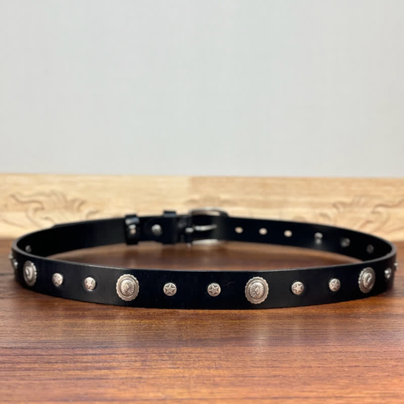 Cintura in pelle con borchie punk rock heavy metal Rvet