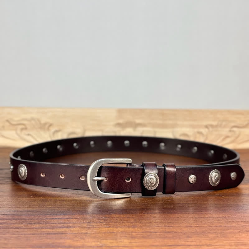 Cintura in pelle con borchie punk rock heavy metal Rvet
