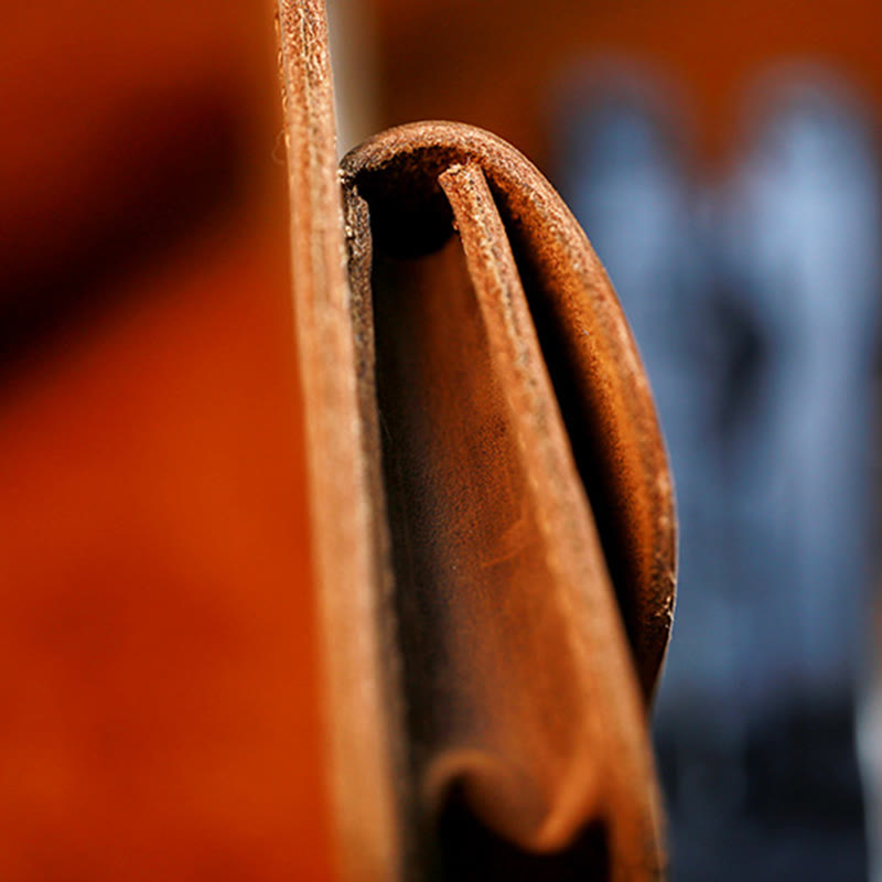 Borsa da cintura in vera pelle con ciondolo per cellulare da caffè