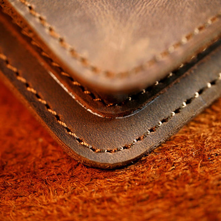 Borsa da cintura in vera pelle con ciondolo per cellulare da caffè