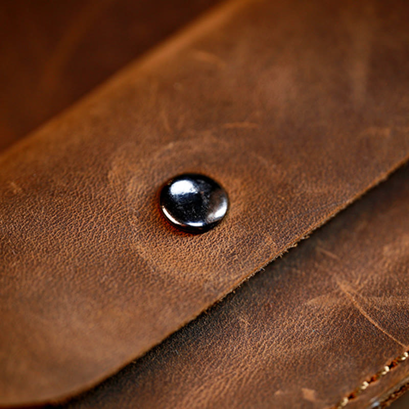 Borsa da cintura in vera pelle con ciondolo per cellulare da caffè