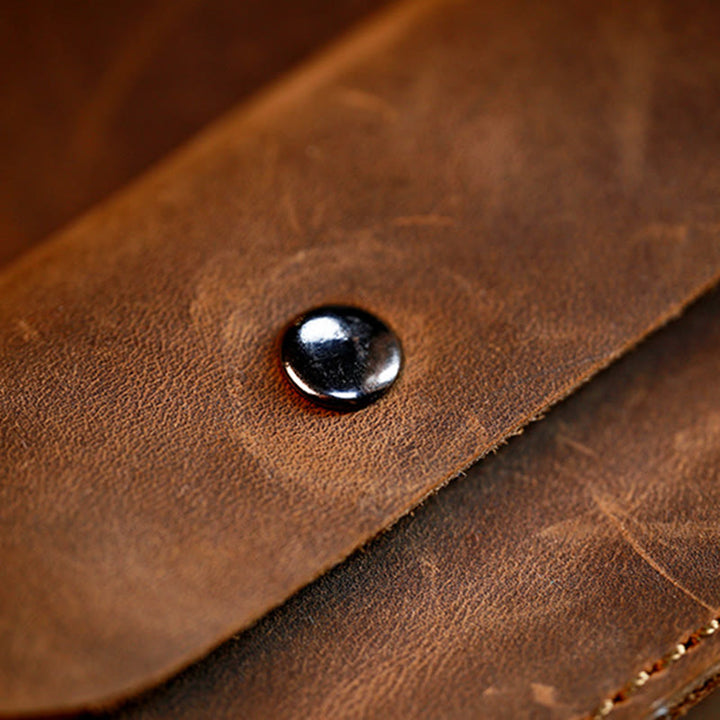 Borsa da cintura in vera pelle con ciondolo per cellulare da caffè