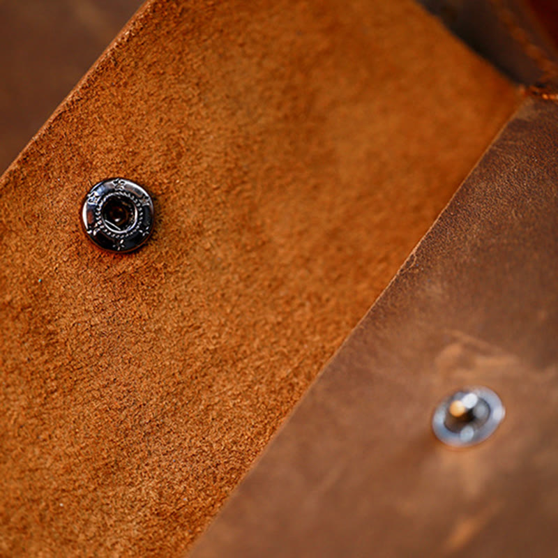 Borsa da cintura in vera pelle con ciondolo per cellulare da caffè