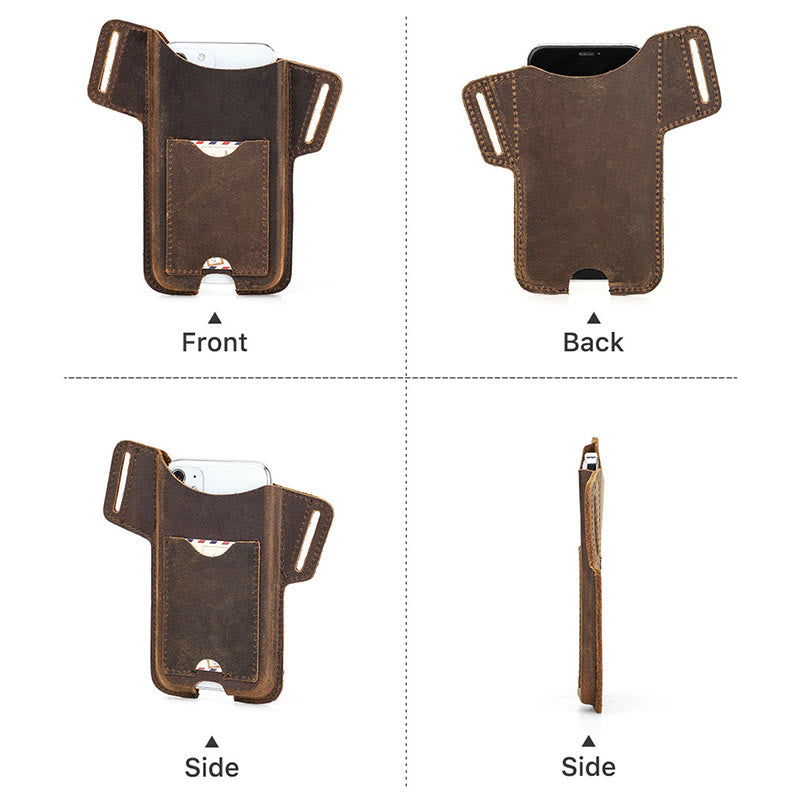 Borsa versatile in pelle con fondina per telefono cellulare e cintura da appendere - image 18