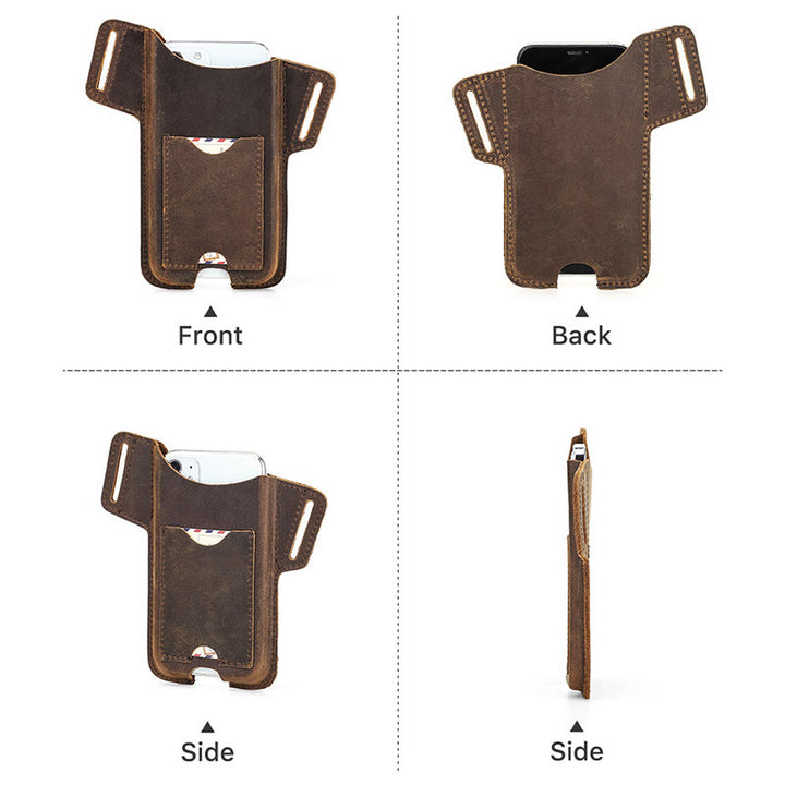 Borsa versatile in pelle con fondina per telefono cellulare e cintura da appendere - image 18