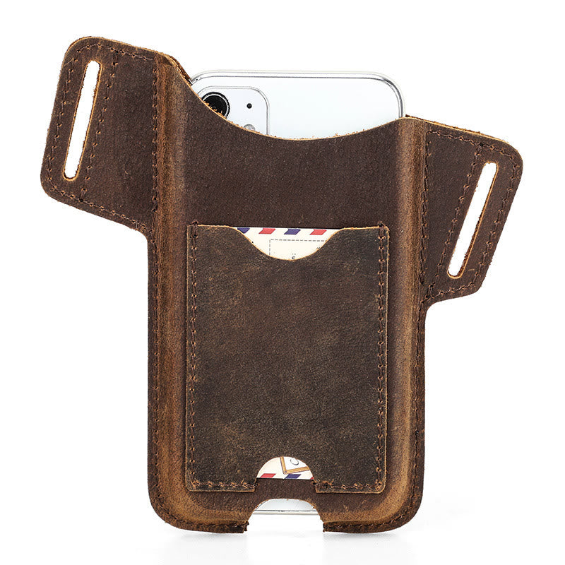 Borsa versatile in pelle con fondina per telefono cellulare e cintura da appendere - Caffè - Destro - Per 6,1 pollici - image 20