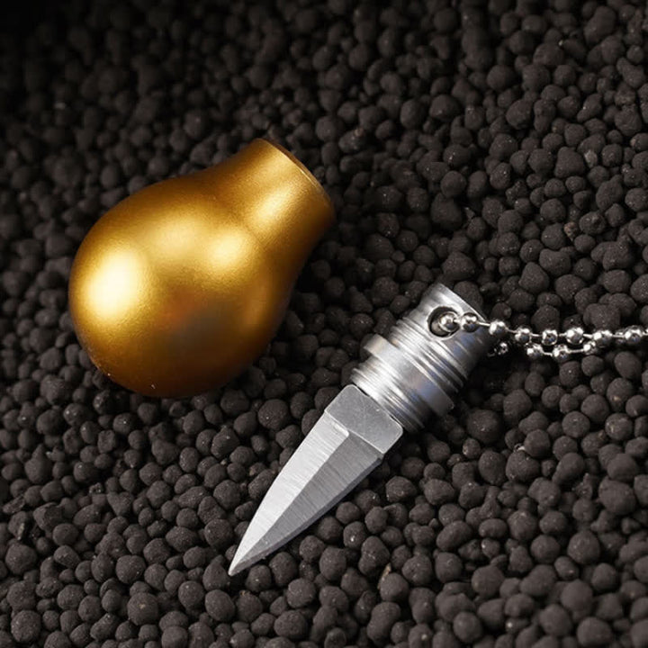 Portachiavi a forma di lampadina color oro con coltello nascosto - Oro - image 0