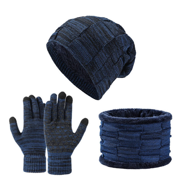 Set di 3 guanti scaldacollo lavorati a maglia quadrati bicolore unisex - Marina Militare - Regolabile (21 5/8"-23 5/8") - image 7