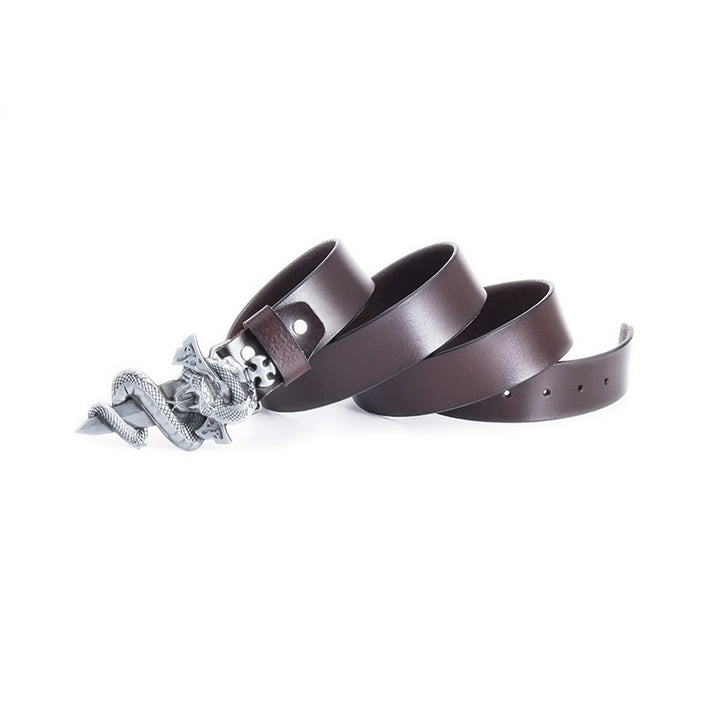 Cintura in pelle da uomo con spada da cavaliere western Snake