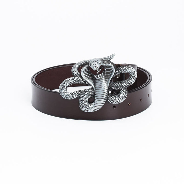 Cintura da uomo in pelle vintage western 3D Cobra