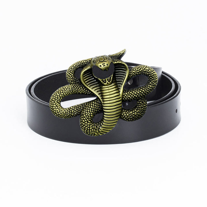 Cintura da uomo in pelle vintage western 3D Cobra