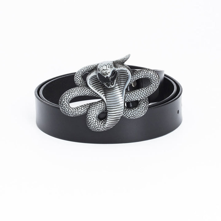Cintura da uomo in pelle vintage western 3D Cobra