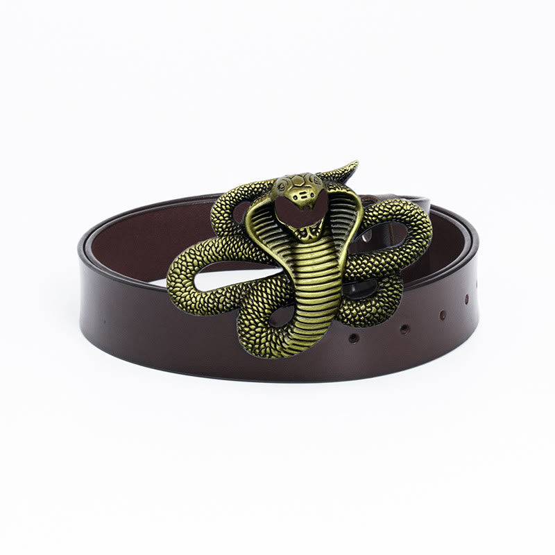 Cintura da uomo in pelle vintage western 3D Cobra