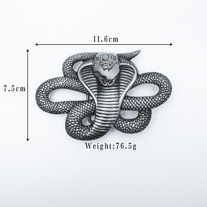 Cintura da uomo in pelle vintage western 3D Cobra