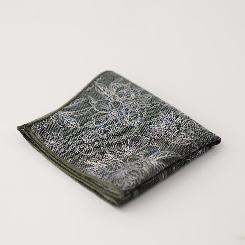 Fazzoletto da taschino con motivo floreale a foglie da uomo - Stile n. 18 - image 21