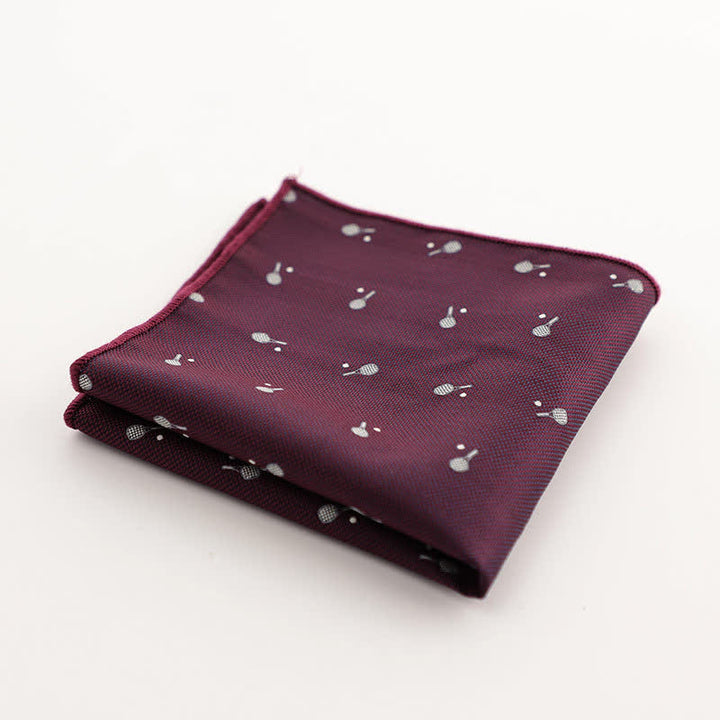 Fazzoletto da taschino con motivo geometrico a righe della serie Burgundy da uomo