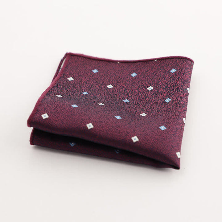 Fazzoletto da taschino con motivo geometrico a righe della serie Burgundy da uomo