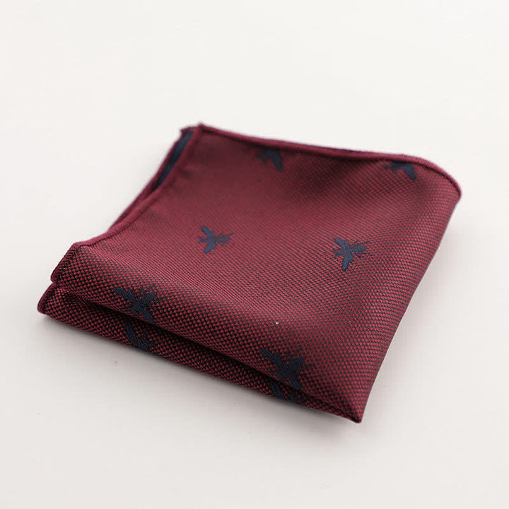 Fazzoletto da taschino con motivo geometrico a righe della serie Burgundy da uomo
