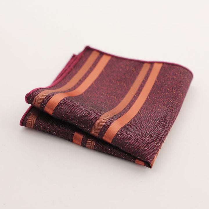 Fazzoletto da taschino con motivo geometrico a righe della serie Burgundy da uomo