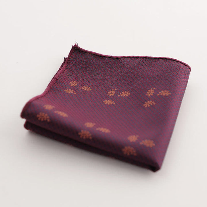Fazzoletto da taschino con motivo geometrico a righe della serie Burgundy da uomo
