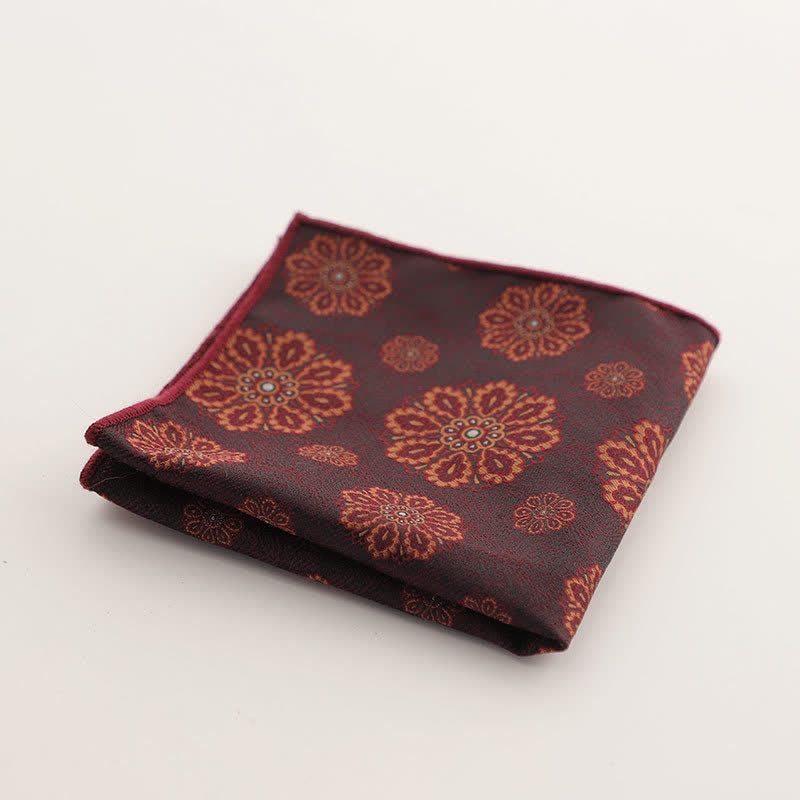 Fazzoletto da taschino con motivo geometrico a righe della serie Burgundy da uomo