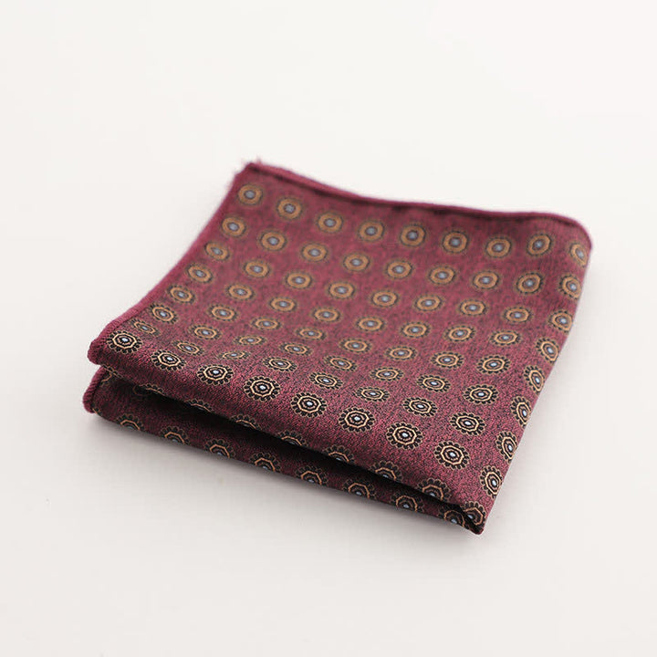 Fazzoletto da taschino con motivo geometrico a righe della serie Burgundy da uomo