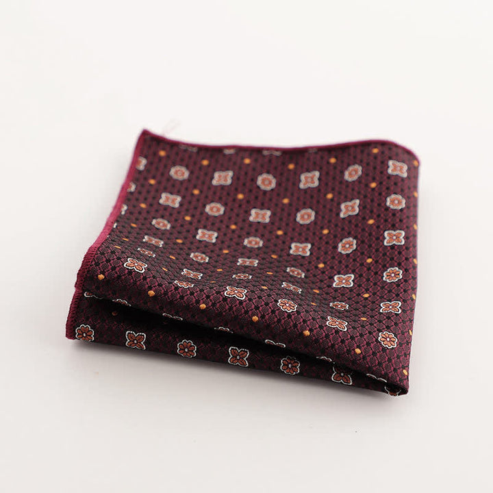 Fazzoletto da taschino con motivo geometrico a righe della serie Burgundy da uomo