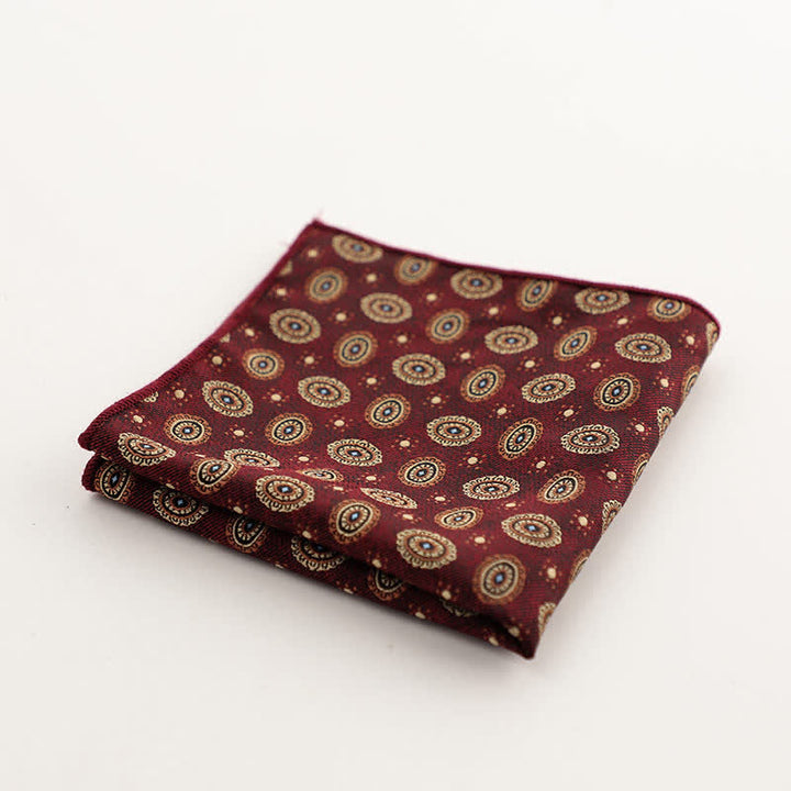 Fazzoletto da taschino con motivo geometrico a righe della serie Burgundy da uomo