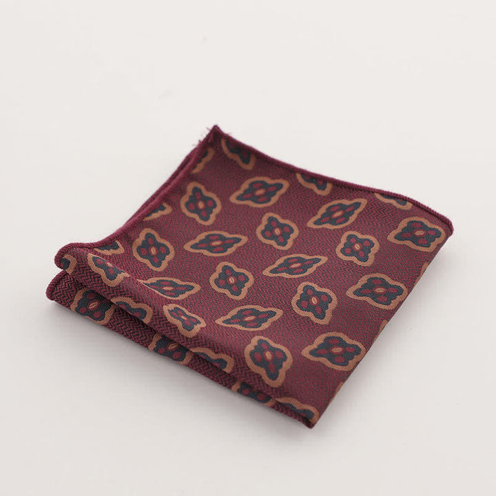 Fazzoletto da taschino con motivo geometrico a righe della serie Burgundy da uomo