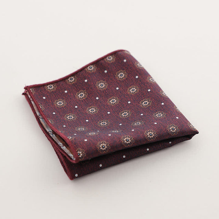 Fazzoletto da taschino con motivo geometrico a righe della serie Burgundy da uomo
