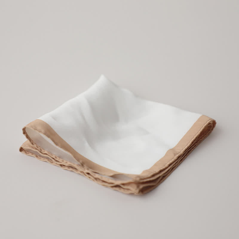 Fazzoletto da taschino da uomo con bordo bianco e colorato - Champagne - image 4