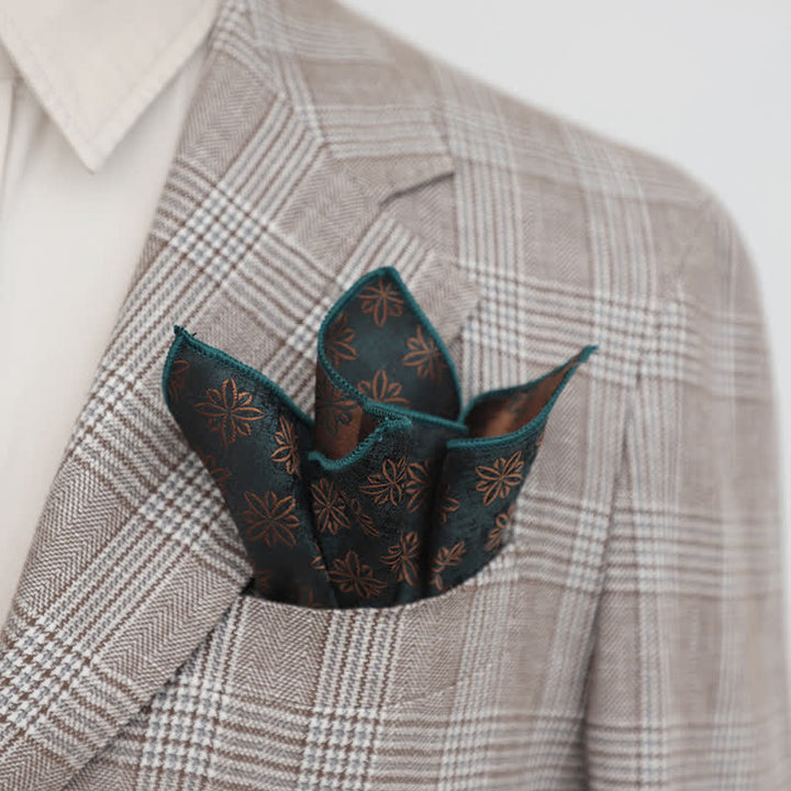 Fazzoletto da taschino elegante da uomo con motivo floreale retrò