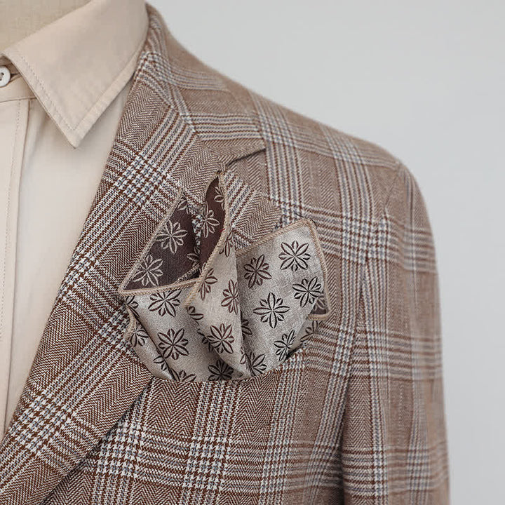 Fazzoletto da taschino elegante da uomo con motivo floreale retrò