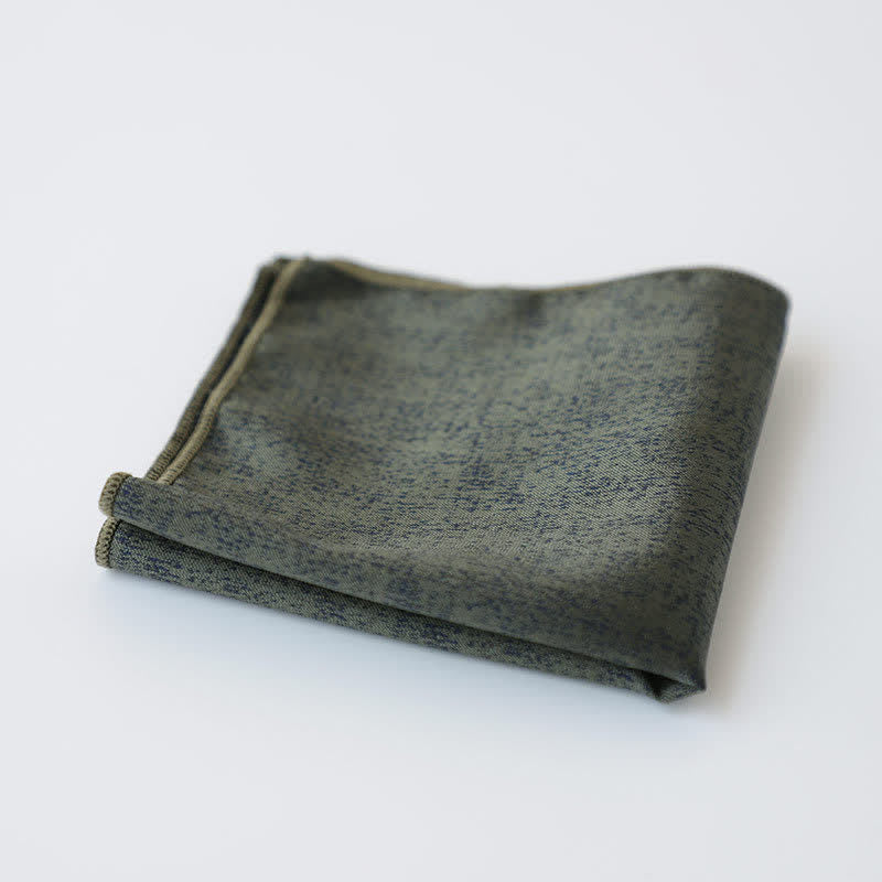 Fazzoletto da taschino da uomo con motivo scuro e tenue in tinta unita - Verde scuro - image 11