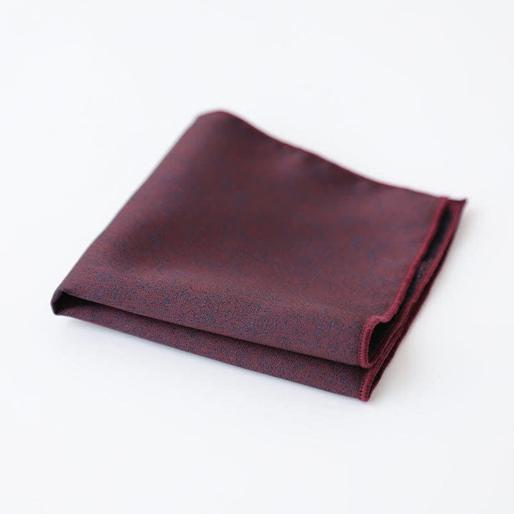 Fazzoletto da taschino da uomo con motivo scuro e tenue in tinta unita - Rosso scuro - image 9