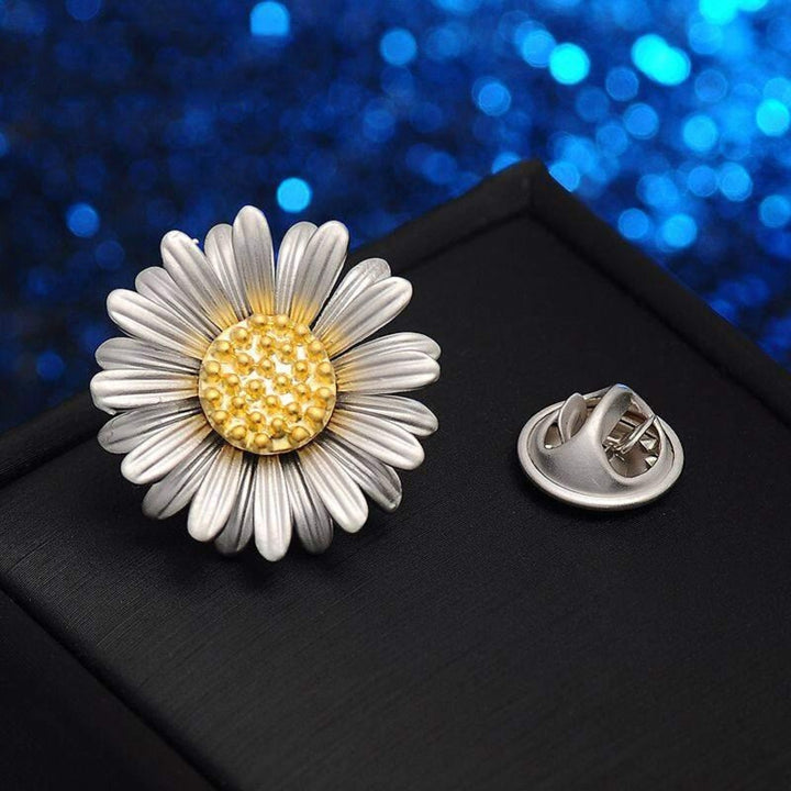 Spilla retrò a forma di margherita, accessori per camicie semplici e carini