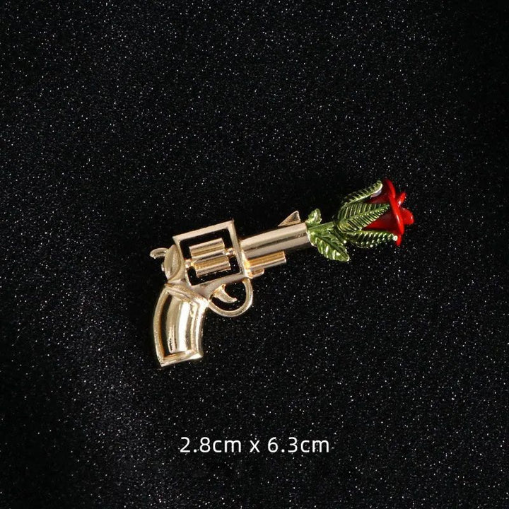Spilla a forma di rosa con pistola vintage, accessori per camicie - image 5
