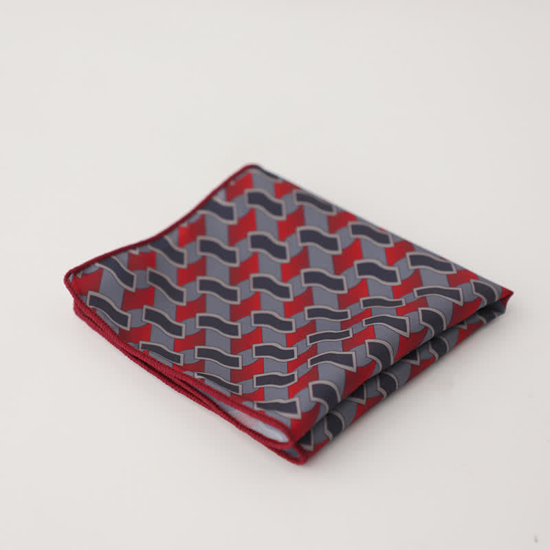 Fazzoletto da taschino con motivo geometrico astratto Fnacy da uomo - Stile n. 8 - image 11
