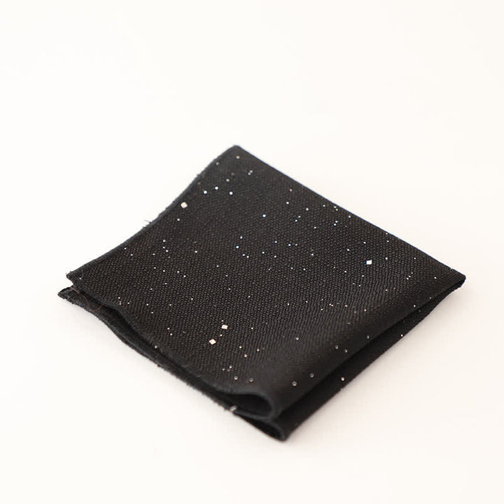 Fazzoletto da taschino semplice da uomo con paillettes tinta unita