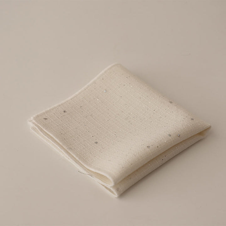 Fazzoletto da taschino semplice da uomo con paillettes tinta unita - Bianco - image 13