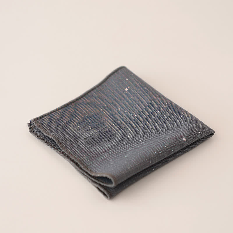 Fazzoletto da taschino semplice da uomo con paillettes tinta unita - Grigio - image 8