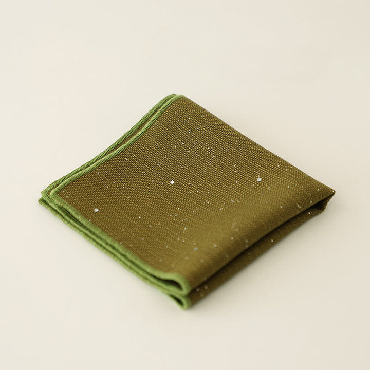 Fazzoletto da taschino semplice da uomo con paillettes tinta unita - Verde militare - image 12