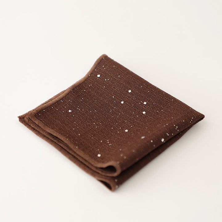 Fazzoletto da taschino semplice da uomo con paillettes tinta unita - Caffè - image 2