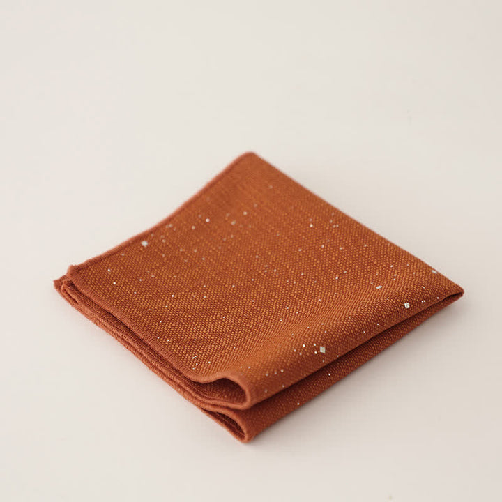Fazzoletto da taschino semplice da uomo con paillettes tinta unita - Arancione scuro - image 9