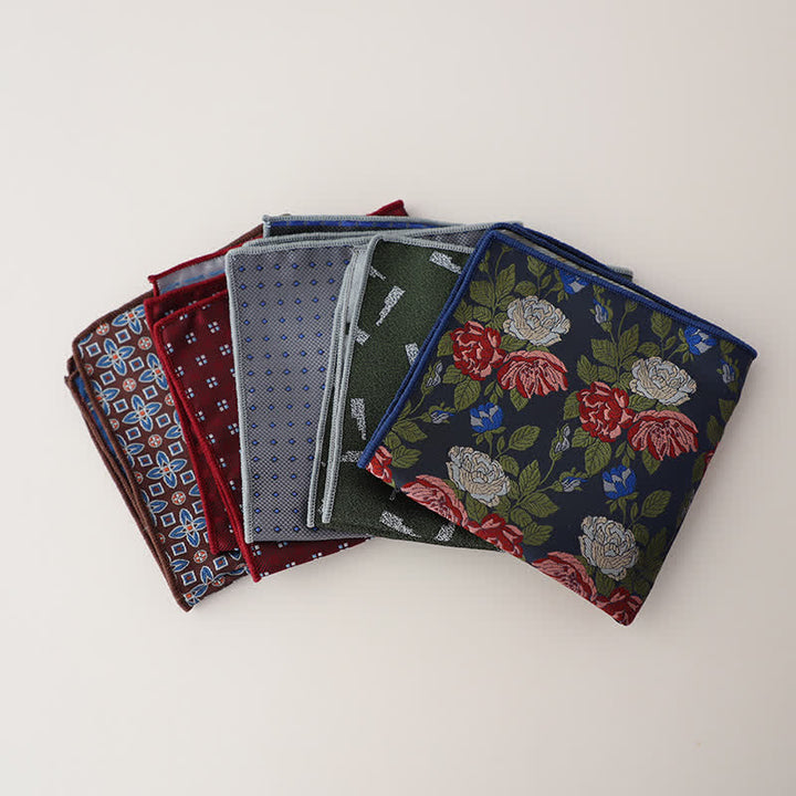 Fazzoletto da taschino jacquard con motivi floreali di lusso da uomo - image 4