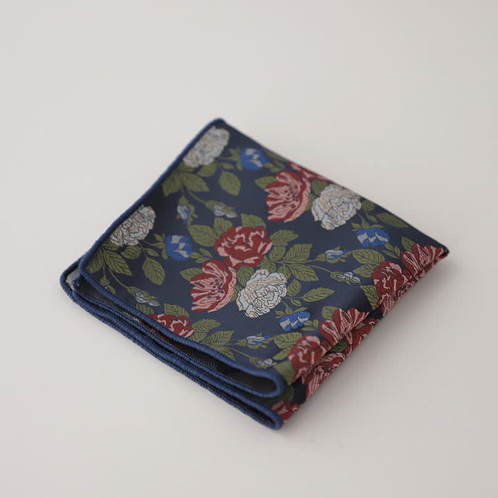 Fazzoletto da taschino jacquard con motivi floreali di lusso da uomo - Stile n. 1 - image 2