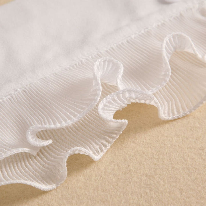 Camicia con risvolto staccabile, colletto finto con volant e manica