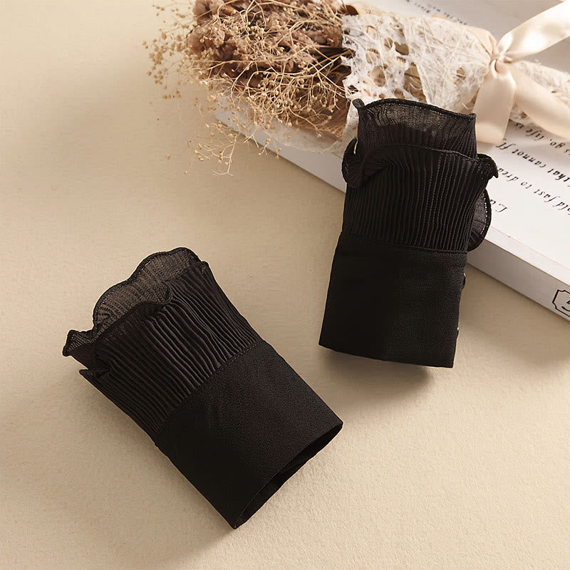 Camicia con risvolto staccabile, colletto finto con volant e manica - Nero - Taglia unica - Maniche (1 paio) - image 14